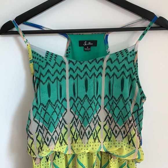 🌈 3/$20 5th & Love pattern boho blues flowy dress - Picture 4 of 9